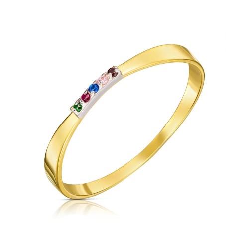 Pierścionek obrączka z kolorowymi cyrkoniami pr. 333 G.0029k