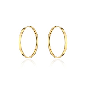 Kolczyki złote kółka szerokie - 2,7 cm