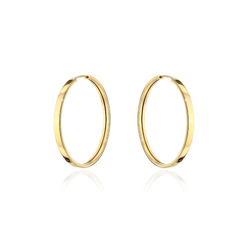 Kolczyki złote kółka szerokie - 2,7 cm