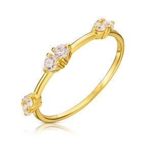 Pierścionek cienki kamienie cyrkonie pr. 333