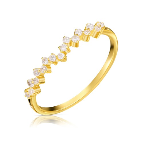 Pierścionek cienki z cyrkoniami pr. 333 G.0009