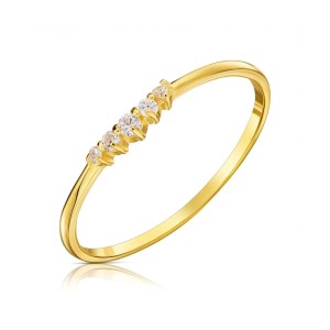 Pierścionek delikatny złoty kamienie pr. 333
