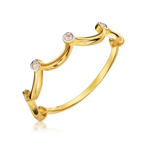 Pierścionek korona z kamieniami pr. 333