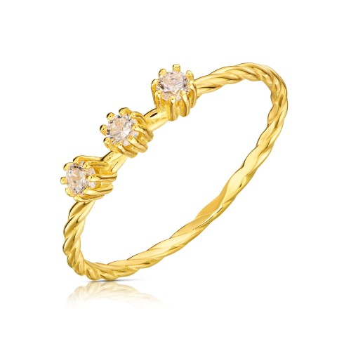 Pierścionek pleciony złoty pr. 333 cyrkonie G.0033