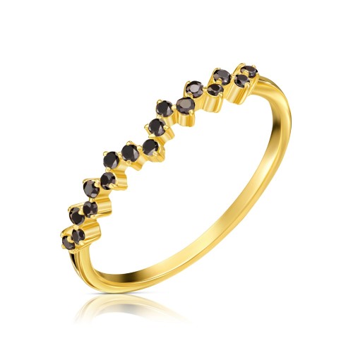 Pierścionek z czarnymi cyrkoniami pr. 333 G.0009c