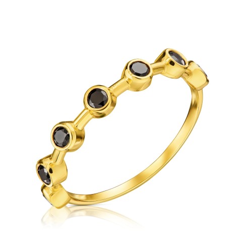 Pierścionek z czarnymi cyrkoniami złoto pr. 333 G.0032c