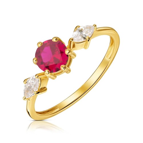 Pierścionek z dużym kamieniem rubinowy pr. 333 G.0085cz