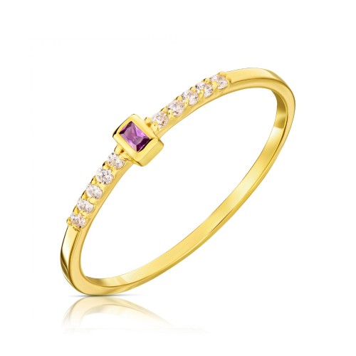 Pierścionek z fioletowym kamieniem złoto pr. 333 G.0027f