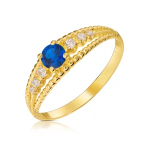 Pierścionek z niebieskim kamieniem pr. 333