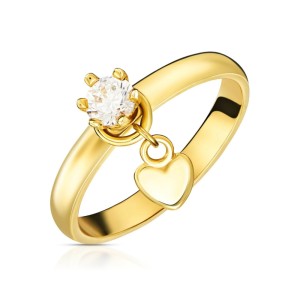 Pierścionek z wiszącym sercem cyrkonia pr. 333 1.1011