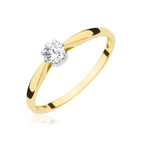 Pierścionek zaręczynowy złoty z cyrkonią pr. 333 G.0104