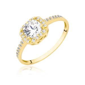 Pierścionek złoto z cyrkoniami pr. 333