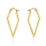 Kolczyki złote gładkie w kształcie rombu