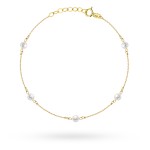 Bransoletka złota z perłami