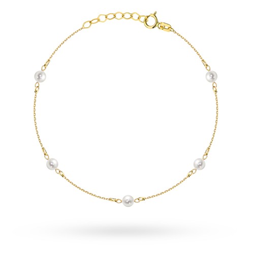 Bransoletka złota z perłami