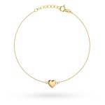 Bransoletka złota z gładkim sercem