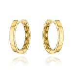 Kolczyki złote kółka gładkie wewnętrznie zdobione ażurem