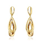 Gold double openwork teardrop earrings