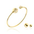 Bransoletka złota sztywna z wkręcanymi wymiennymi kulkami - komplet
