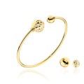 Bransoletka złota sztywna z wkręcanymi wymiennymi kulkami - komplet