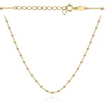 Gold necklace with diamond balls 39+3cm