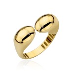 Gold ring with elongated smooth balls