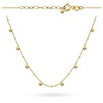 Naszyjnik złoty gładkie wiszące kulki