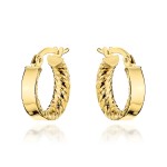 Kolczyki złote kółka wewnętrznie żłobione