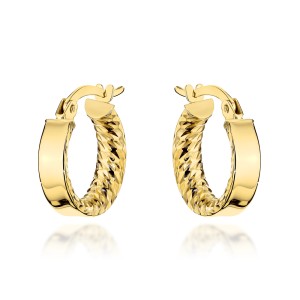 Kolczyki złote kółka wewnętrznie żłobione