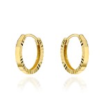 Kolczyki złote małe kółeczka zdobione diamentowaniem