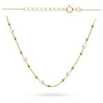 Naszyjnik złoty z gładkimi kuleczkami i perłami