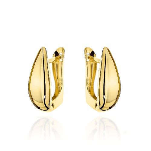 Kolczyki złote wydłużone łezki na angielskim zapięciu