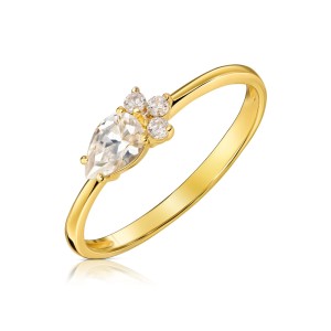 Złoty pierścionek delikatny z cyrkoniami pr. 333