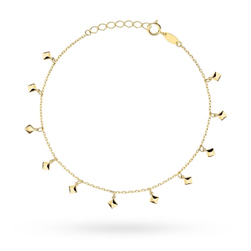 Bransoletka złota z wiszącymi rombami