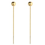 Kolczyki złote przewlekane z gładką kuleczką