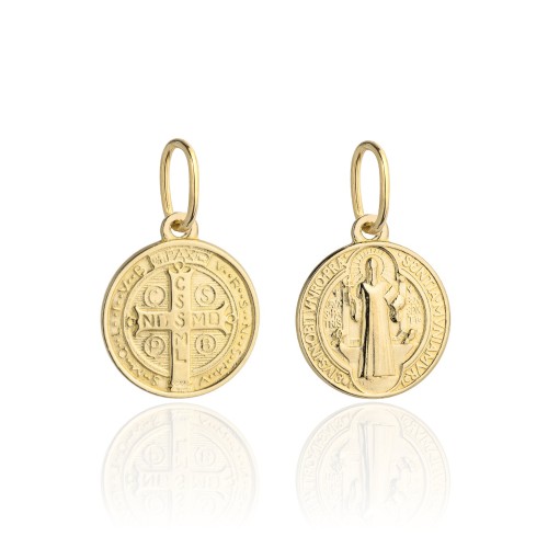 Medalik złoty święty Benedykt mały