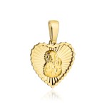 Gold medallion of Our Lady of Częstochowa in a diamond heart