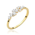 Gold ring with white zircons