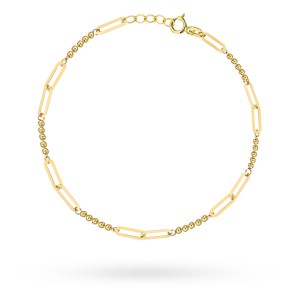 Bransoletka złota diamentowane kuleczki i ogniwa