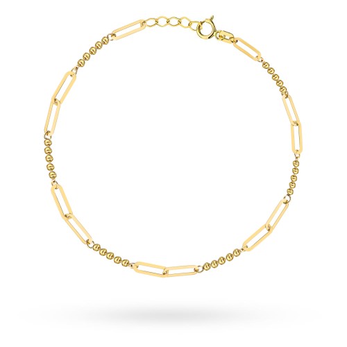 Bransoletka złota diamentowane kuleczki i ogniwa