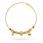 Bransoletka złota z kulkami i sercem zdobiona diamentowaniem