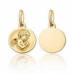 Medalik aniołek modlący się w złotym kole pr. 585