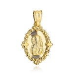 Medalik złoty Matka Boska Częstochowska w owalnym diamentowanym obrazie