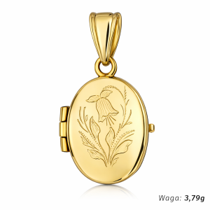 Zawieszka puzderko owal grawerowany kwiatek - różne wzory