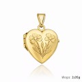 Zawieszka puzderko serce grawerowany kwiatek