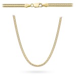 Gold necklace with 3mm diamonds on one side