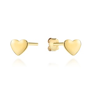 Gold earrings full of hearts