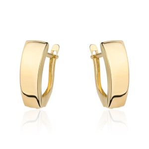 Kolczyki złote gładkie duże na angielskim zapięciu pr. 375