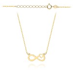 Naszyjnik złoty znak nieskończoności z serduszkiem pr. 375