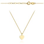 Naszyjnik złoty gładkie serce z diamentowaną kulką super lekki pr. 375
